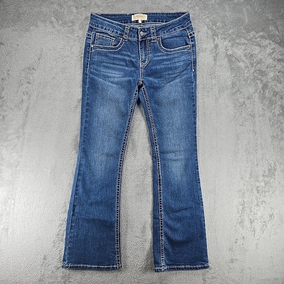 Shyanne Other - Shyanne Girls Blue Denim Thick Stitch Boot Jean Embroidered Sz 14 (Actual 28x27)